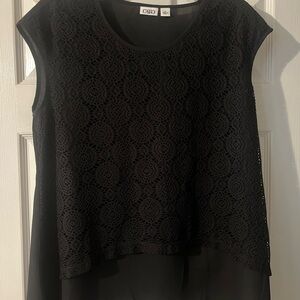 Cato Black Lace Detail Blouse